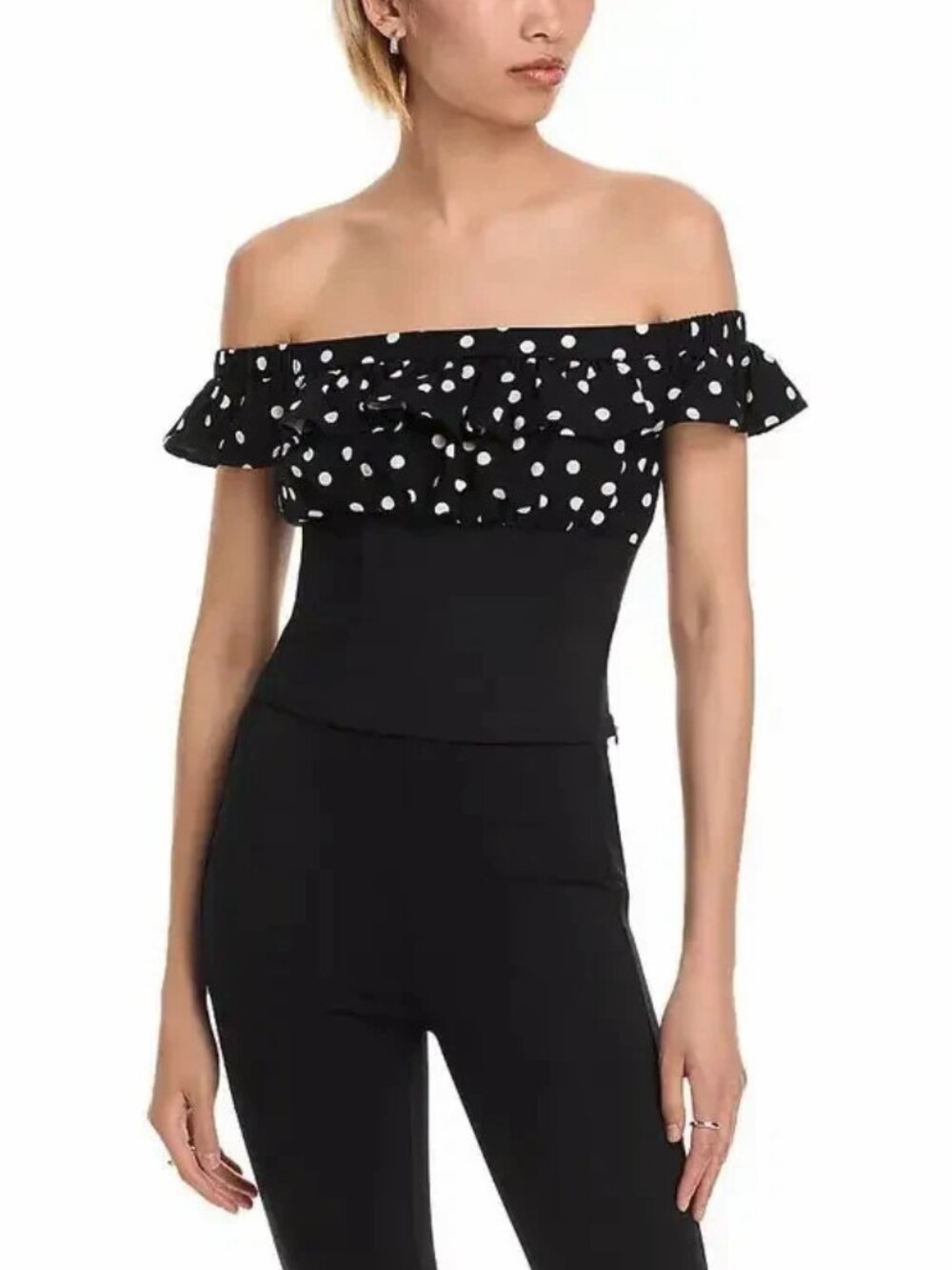 FORE Polka Dot Top Size L- MSRP$78